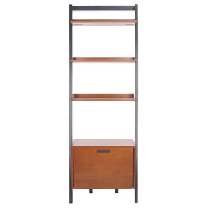 Safavieh Lavina 3 Shelf 1 Door Etagere - Honey Brown / Charcoal
