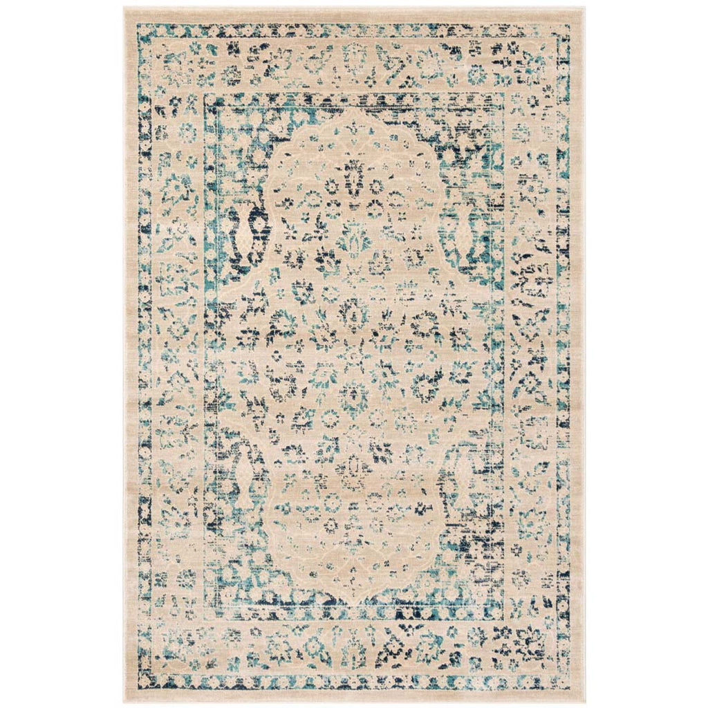 Safavieh Evoke Rug Collection EVK508F - Beige / Turquoise