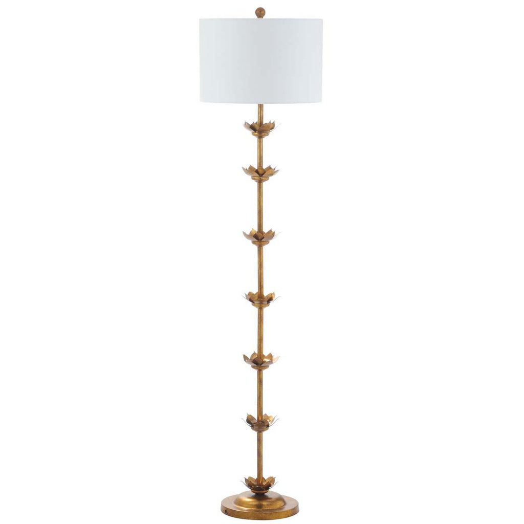 Safavieh Landen Leaf 63.5 Inch H Floor Lamp-Antique Gold