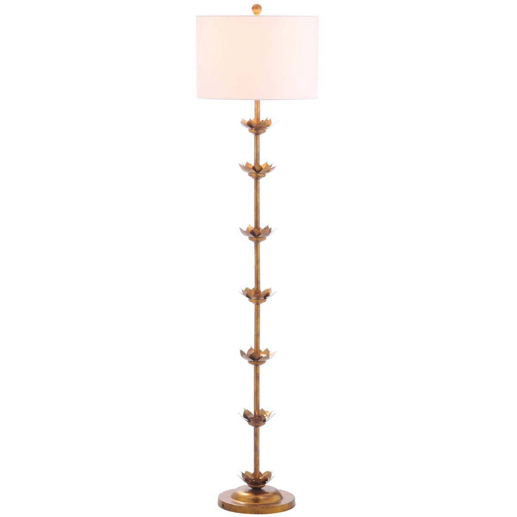 Safavieh Landen Leaf 63.5 Inch H Floor Lamp-Antique Gold