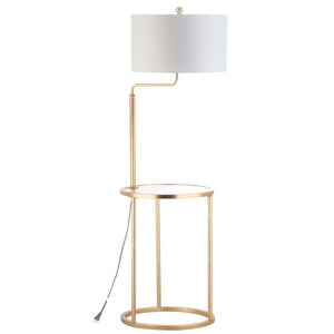 Safavieh Crispin Floor Lamp Side Table-Gold Leaf