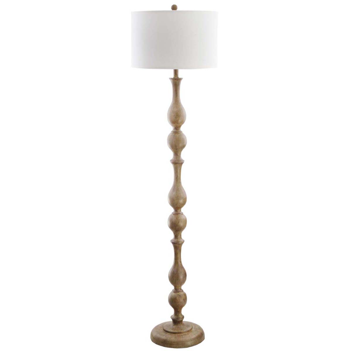 Safavieh Glendora Floor Lamp-Brown Wooden Finish