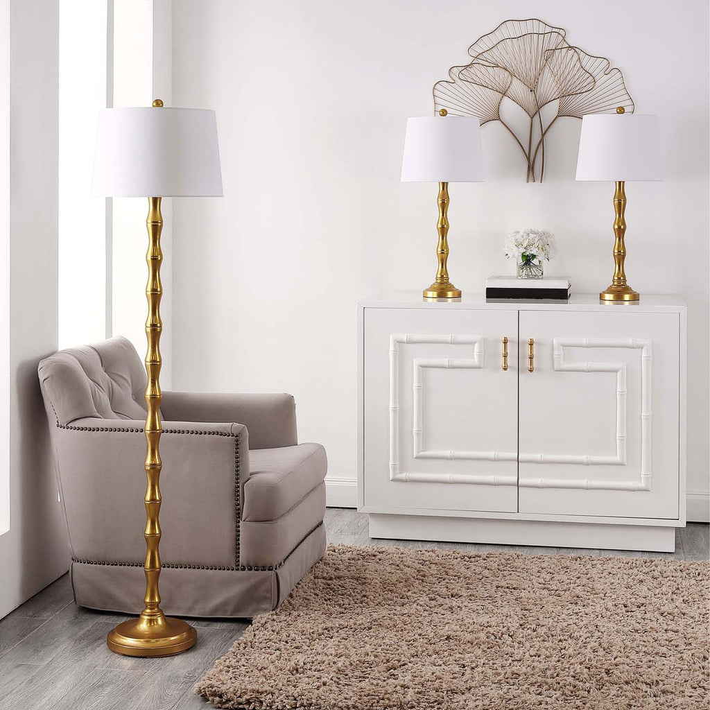 Safavieh Aurelia Floor And Table Lamp Set - Gold
