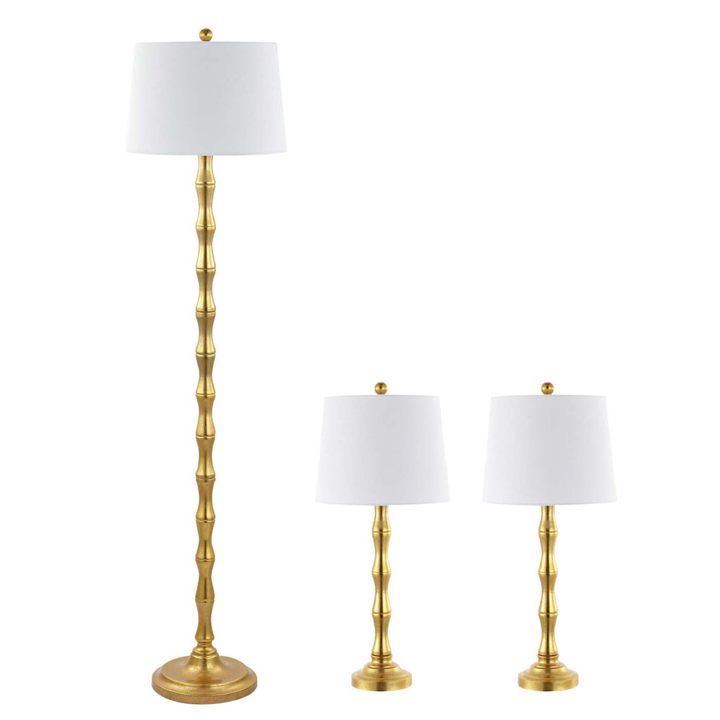 Safavieh Aurelia Floor And Table Lamp Set - Gold
