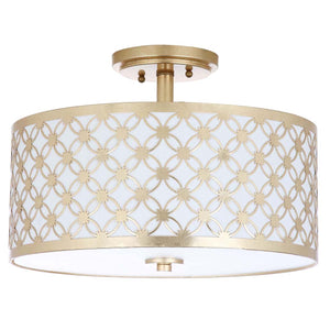 Safavieh Hutch 3 Light 16 Inch Dia Gold Flush Mount -Gold