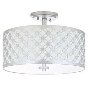 Safavieh Hutch 3 Light 16 Inch Dia Silver Flush Mount -Silver