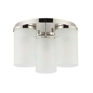Safavieh Jeffra Flush Mount - Brushed Nickel/Acid Glass