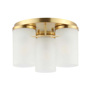 Safavieh Jeffra Flush Mount - Brass Gold/ Acid Glass