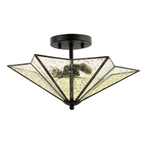 Safavieh Haruna Flush Mount - Black/ Clear Mercury Glass
