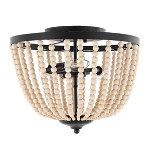 Safavieh Hamlin Flush Mount - Painted Bronze/Wood