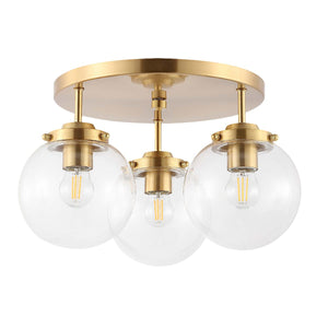 Safavieh Ginesta Flush Mount - Brass Gold/Clear Glass