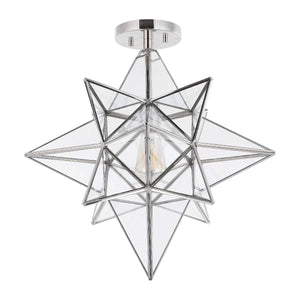 Safavieh Abrielle Flush Mount - Brushed Nickel/White Glass