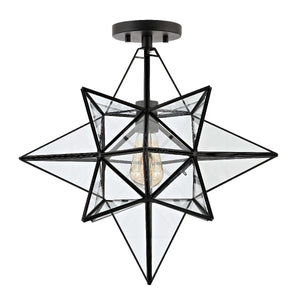 Safavieh Abrielle Flush Mount - Black/ Clear Mercury Glass
