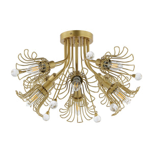 Safavieh Leandra, 7 Light, 19 Inch, Metal Flush Mount - Gold