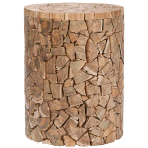 Safavieh Canyon Teak Round Stool - Medium Oak