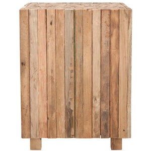 Safavieh Richmond Rustic Wood Block Round Square End Table - Medium Oak