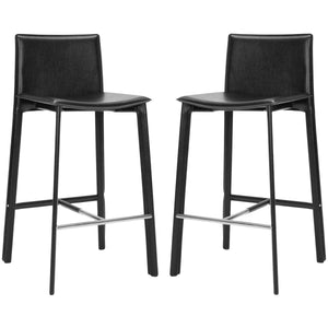 Safavieh Janet 28.5 H Bar Stool - Black (Set of 2)