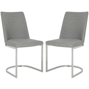 Safavieh Parkston 18''H Linen Side Chair-Dark Grey Linen (Set of 2)