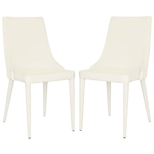 Safavieh Summerset 19''H Leather Side Chair-White (Set of 2)