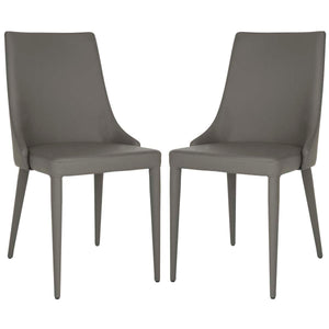 Safavieh Summerset 19''H Leather Side Chair-Grey (Set of 2)