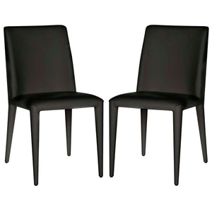 Safavieh Garretson 18'' Leather Side Chair-Black (Set of 2)