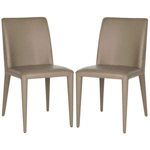 Safavieh Garretson 18'' Leather Side Chair-Taupe (Set of 2)