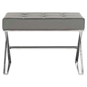 Safavieh Micha Ottoman - Grey/Chrome