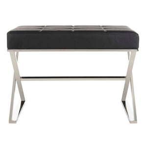 Safavieh Micha Ottoman - Black/Chrome