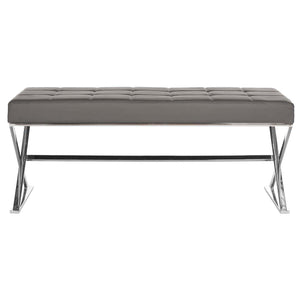 Safavieh Micha Bench - Grey/Chrome