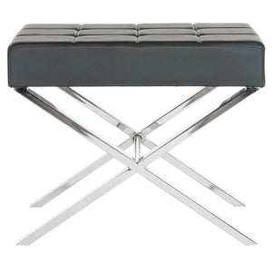 Safavieh Sienna Ottoman - Black/Chrome