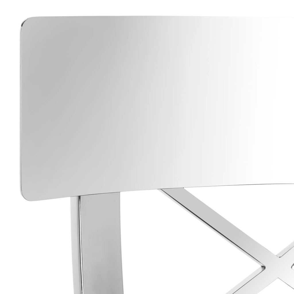 Safavieh Zoey 35''H Stainless Steel Cross Back Counter Stool - Chrome/White Pu