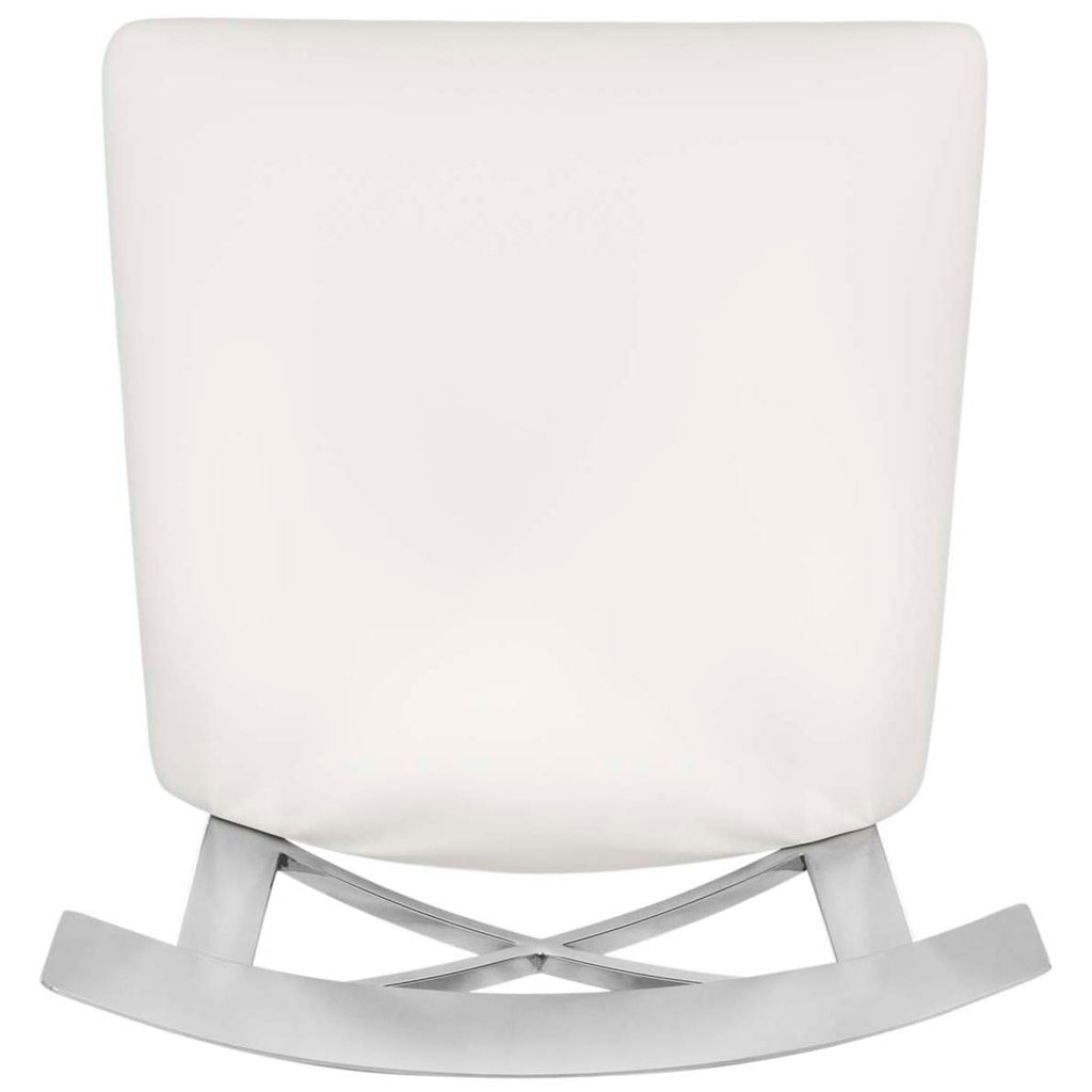 Safavieh Zoey 35''H Stainless Steel Cross Back Counter Stool - Chrome/White Pu