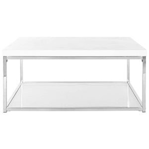 Safavieh Malone Chrome High Gloss Coffee Table - White/Chrome