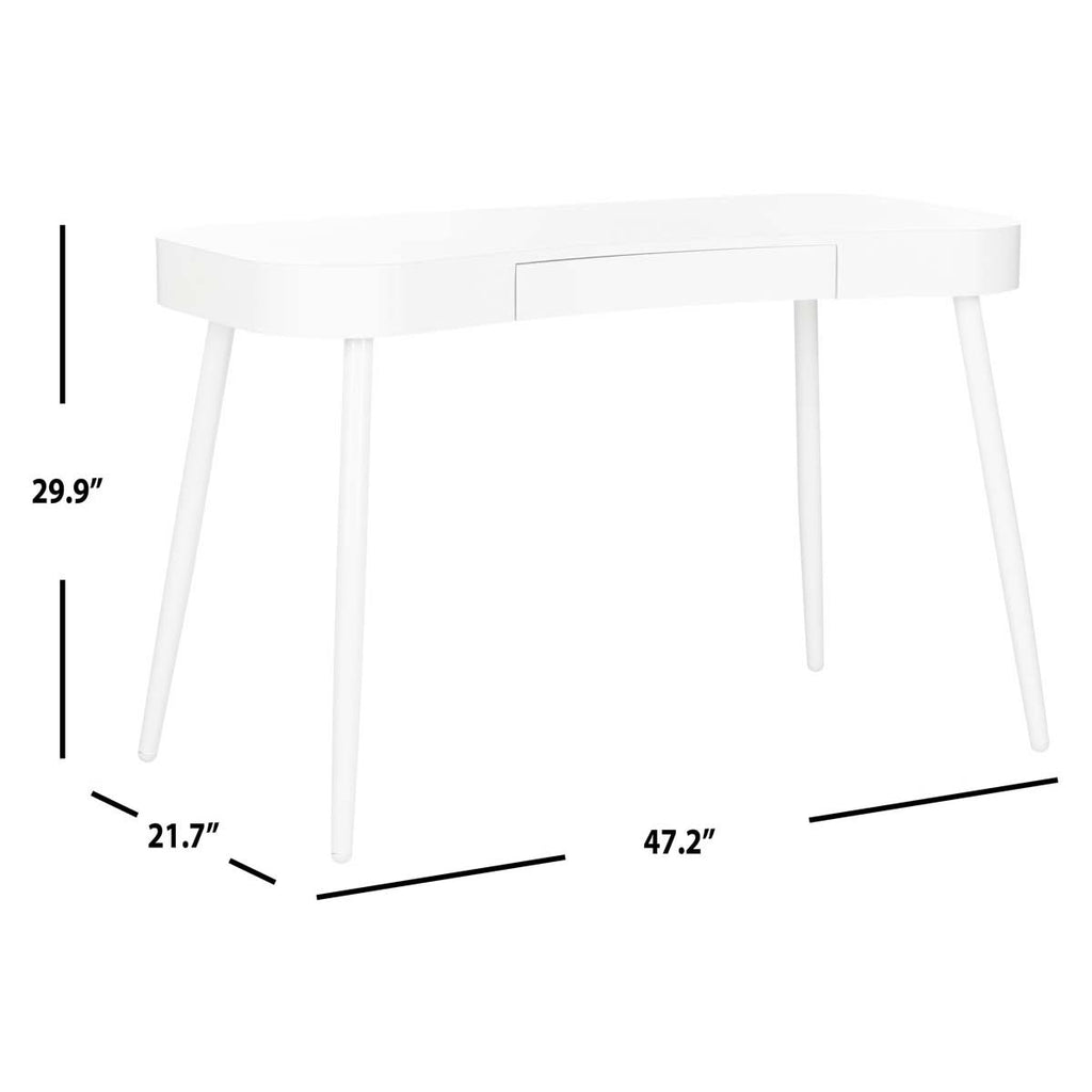 Safavieh Madan Mid Century Scandinavian One Drawer Desk - White