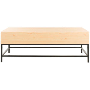 Safavieh Gina Contemporary Lift-Top Coffee Table - Light Oak/Black