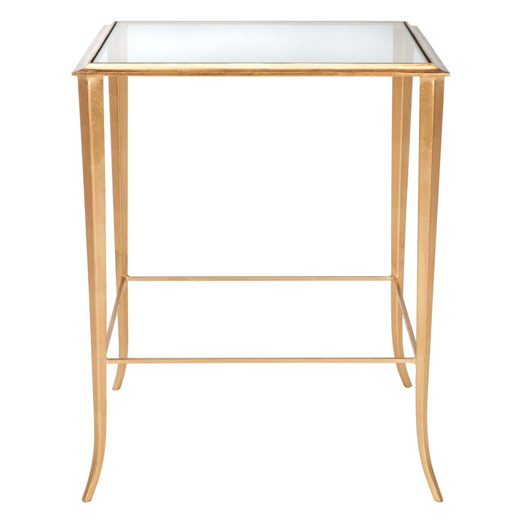 Safavieh Tory Gold Foil Glass Top Accent Table - Gold/Clear Glass