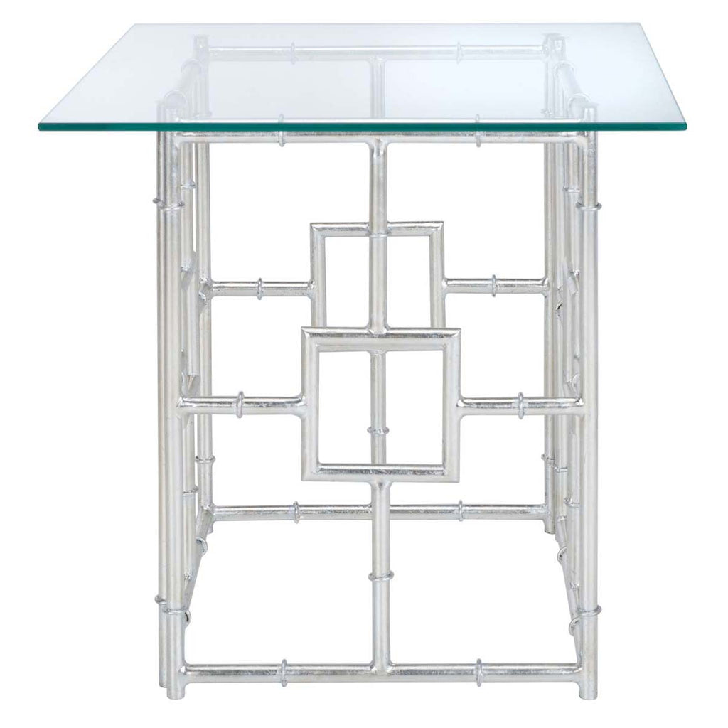 Safavieh Dermot Glass Top Accent Table - Silver/Clear Glass
