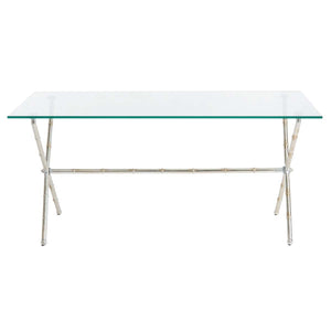 Safavieh Brogen Accent Table - Silver/Clear Glass