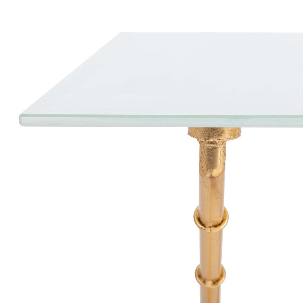 Safavieh Brogen Accent Table - Gold/White Glass