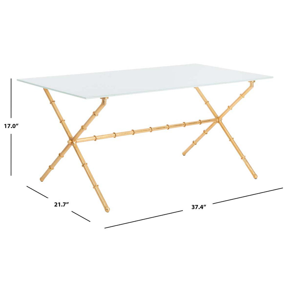 Safavieh Brogen Accent Table - Gold/White Glass
