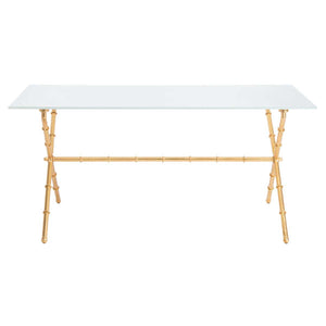 Safavieh Brogen Accent Table - Gold/White Glass
