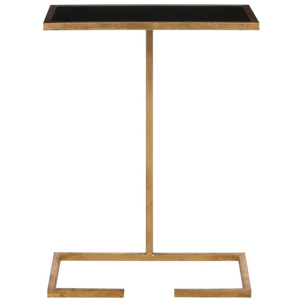 Safavieh Neil Gold Leaf Accent Table - Gold/Black Glass