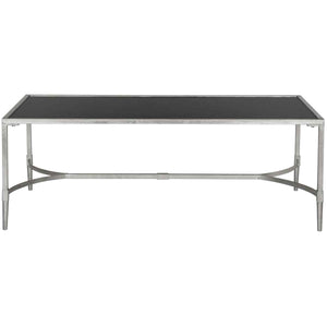 Safavieh Antwan Coffee Table - Silver/Black Glass