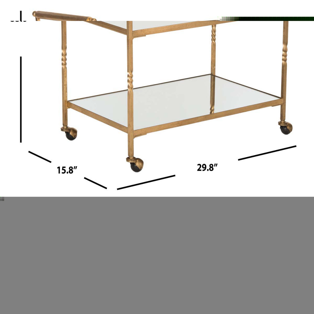 Safavieh Aurelius Bar Cart - Gold/Mirror