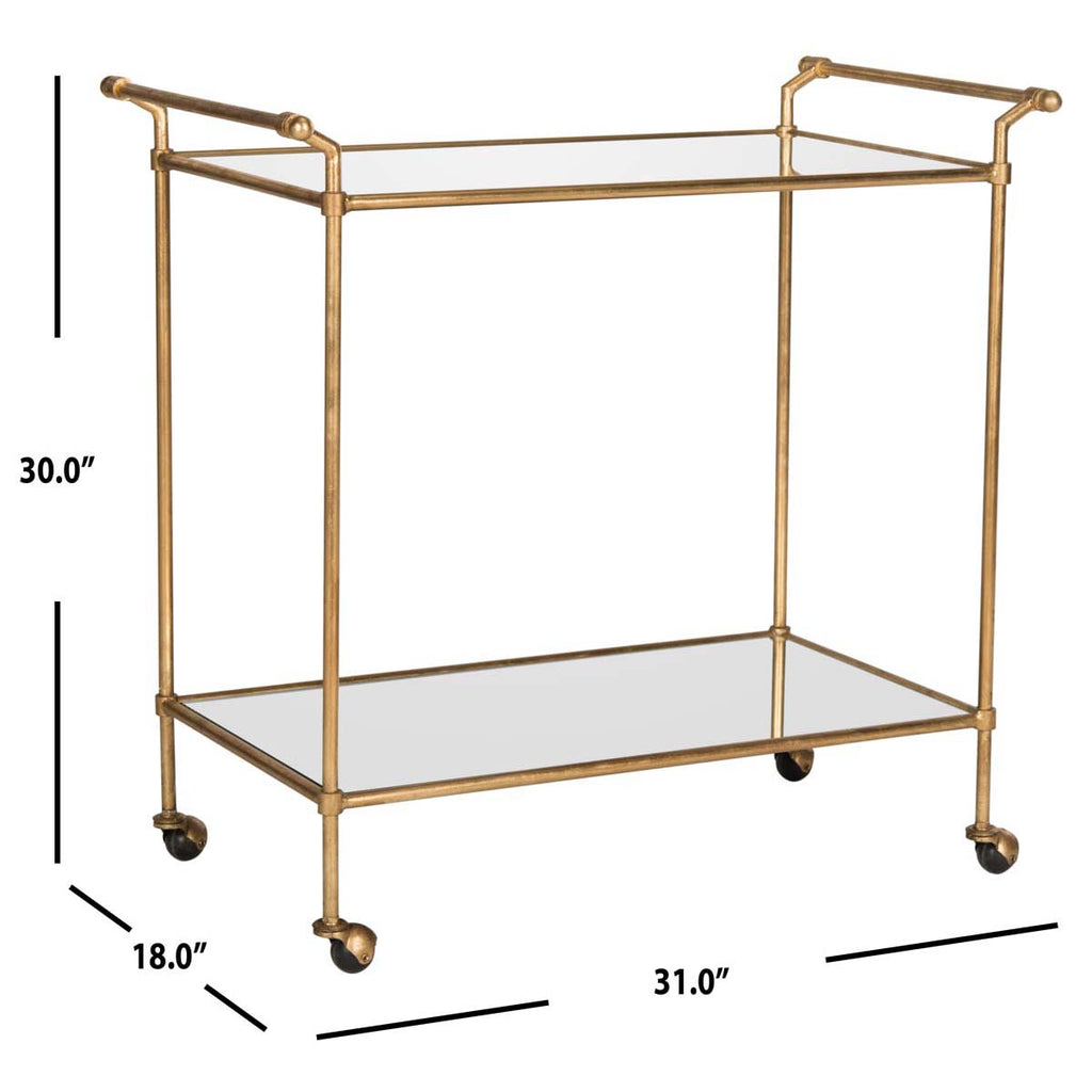 Safavieh Felicity Bar Cart - Gold/Mirror