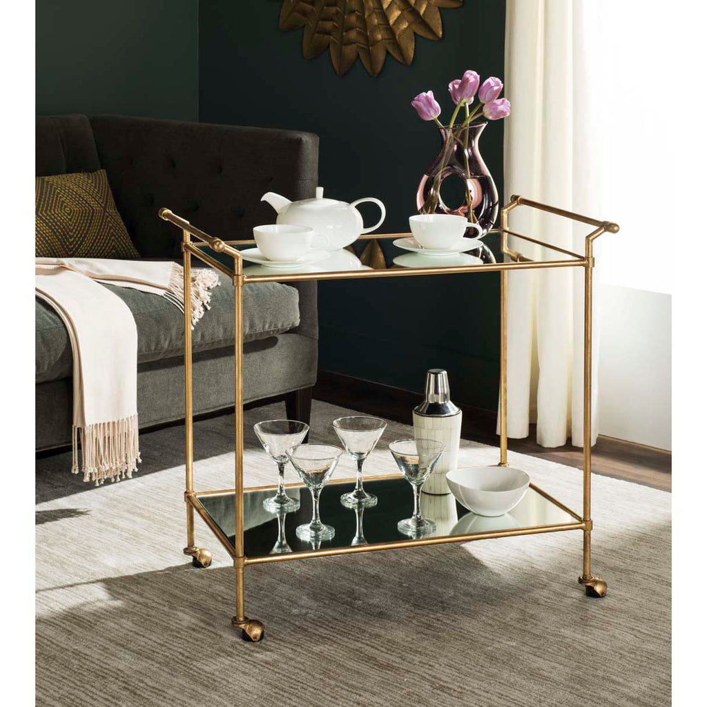 Safavieh Felicity Bar Cart - Gold/Mirror