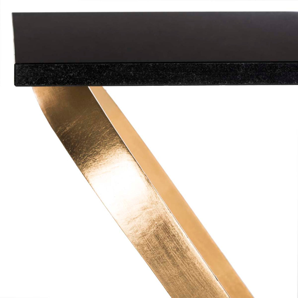 Safavieh Dovie Gold Leaf Glass Top Side Table - Gold/Black