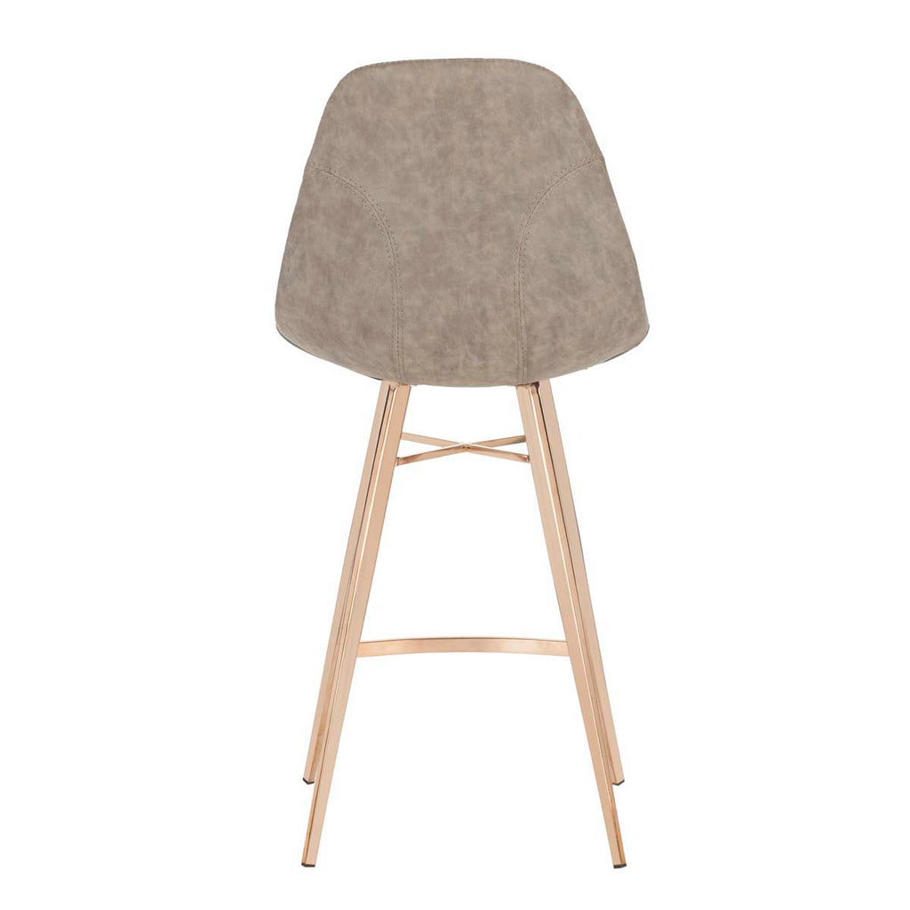 Safavieh Mathison Counter Stool - Taupe/Copper