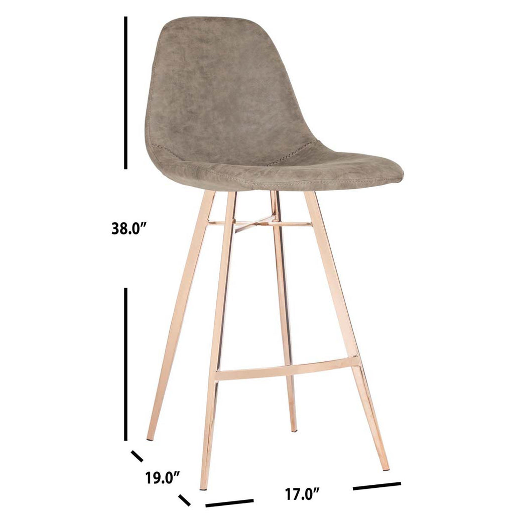 Safavieh Mathison Counter Stool - Taupe/Copper