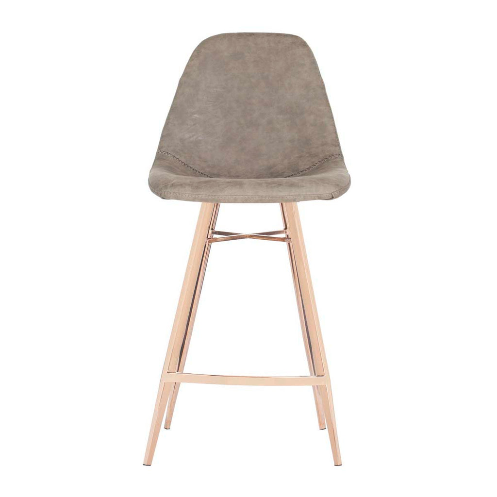 Safavieh Mathison Counter Stool - Taupe/Copper